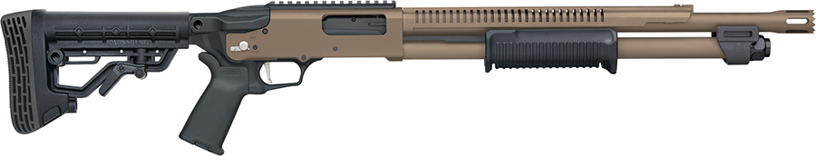 MOSSBERG 590R SECURITY TACTICAL 12 GA 18.5IN BARREL 6RD FLAT DARK EARTH CERAKOTE STANDOFF - NO SIGHTS 50756