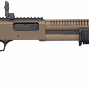 MOSSBERG 590R SECURITY TACTICAL 12 GA 18.5IN BARREL 6RD FLAT DARK EARTH CERAKOTE MAGPUL MBUS 3 ADJ SIGHTS 50758