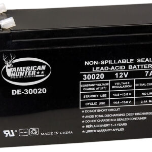 American Hunter DE30020 HR Rechargeable Battery Black 12 Volt 7 AMP