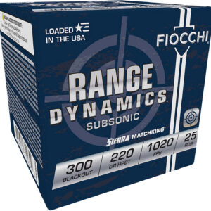 Fiocchi 300BLKMB Range Dynamics 300Blackout 220gr Sierra MatchKing BTHP 25 Per Box/20 Case