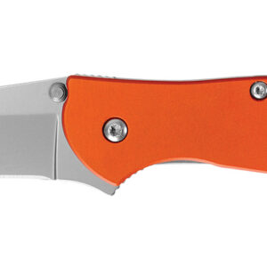 Kershaw 1660OR Leek 3" Folding Drop Point Plain Bead Blasted 14C28N Steel Blade Orange Anodized Aluminum Handle Includes Pocket Clip