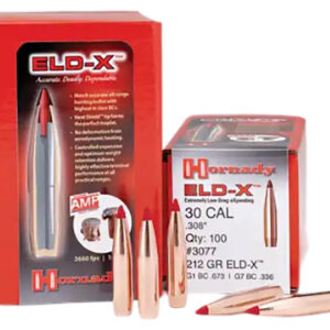 Hornady 3074 ELD-X 30 Cal .308 178 gr Extremely Low Drag eXpanding 100 Per Box/ 15 Case
