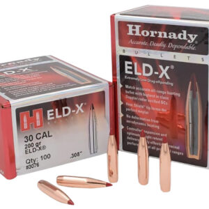 Hornady 3076 ELD-X 30 Cal .308 200 gr Extremely Low Drag eXpanding 100 Per Box/ 15 Case