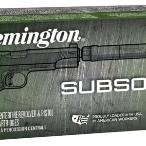 Remington Ammunition 28435 Subsonic 9mmLuger 147gr Flat Nose Enclosed Base 50 Per Box/10 Case