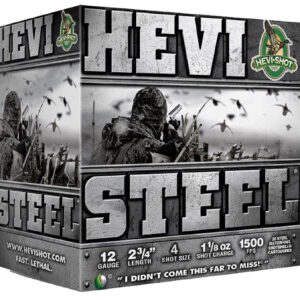 HEVI-Shot HS61224 HEVI-Steel 12Gauge 2.75" 1 1/8oz 4Shot 25 Per Box/10 Case