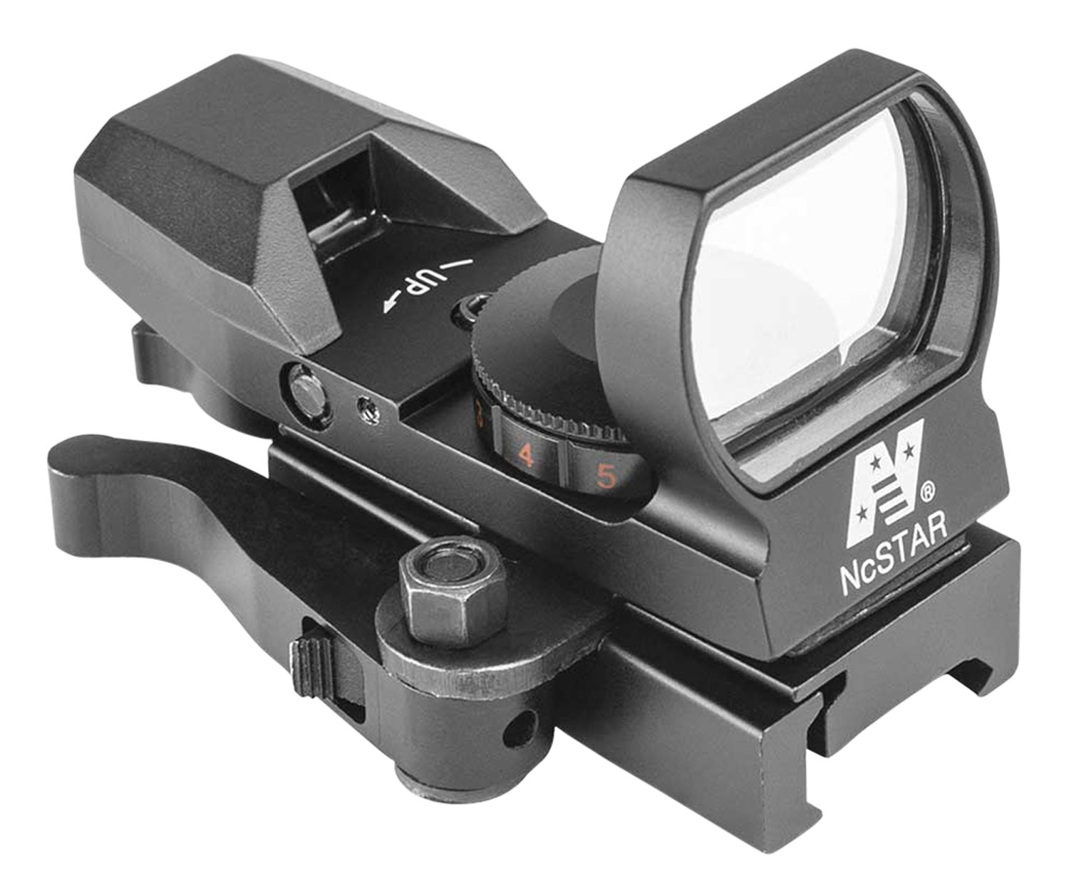 NcStar D4RGBQ Red & Green Reflex Sight with 4 Reticles Black Anodized 1 x 0.95" x 1.34" Red/Green Multi Reticle