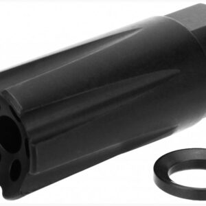TacFire MZ1020 Linear Compensator Black Nitride Steel with 1/2"-28 tpi Threads, 2.26" OAL & 0.87" Diameter for 5.56x45mm NATO AR-15