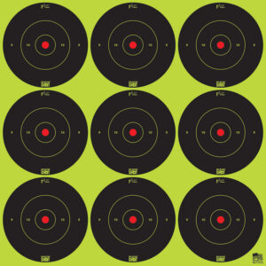 Pro-Shot 2BGREEN108 SplatterShot  Self-Adhesive Paper Black/Green 2" Bullseye 12Pack/108Targets