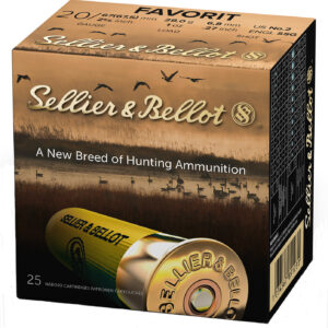 Sellier & Bellot SB20BSA Hunting 20Gauge 2.63" 12Pellets 1oz 2Shot 25 Box/10 Case