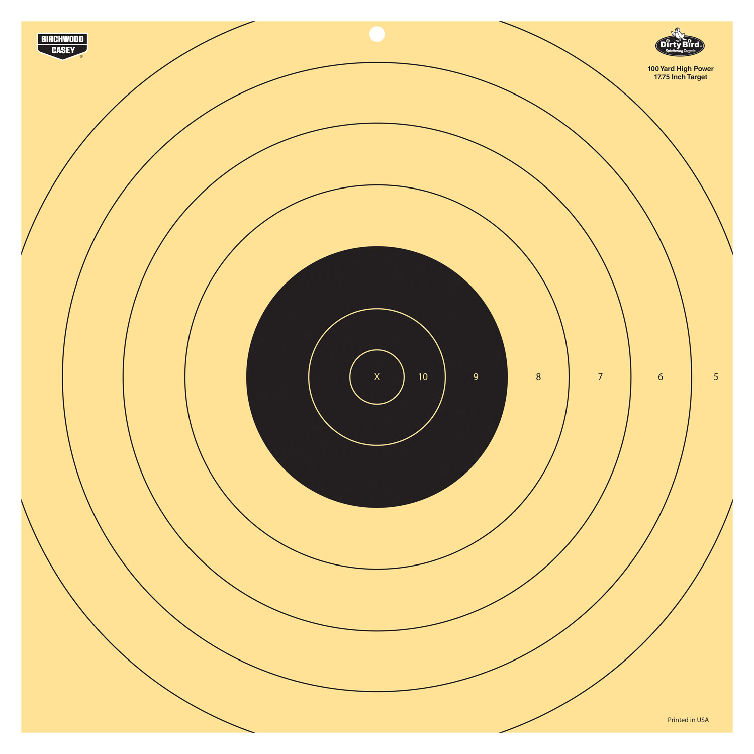 Birchwood Casey 35186 Dirty Bird 17.25" Bullseye Tagboard Hanging 100 yds Rifle Black/White 5 Pack