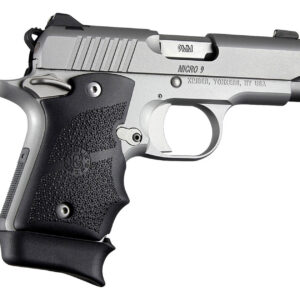 Hogue 39080 Rubber Grip Cobblestone Black with Finger Grooves for Kimber Micro 9