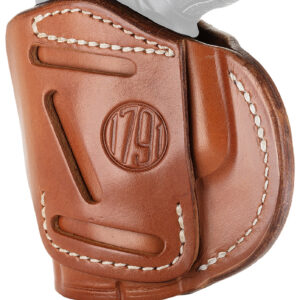 1791 Gunleather 4WH4CBRR 4-Way IWB/OWB Size 04 Classic Brown Leather Belt Clip Compatible w/Glock 26/Springfield XD/XDS/S&W Shield Plus Right Hand