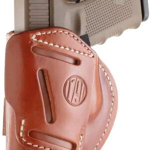 1791 Gunleather 4WH5CBRR 4-Way IWB/OWB 05 Classic Brown Leather Belt Clip Fits S&W M&P/Springfield XD/Glock 17/HK VP9