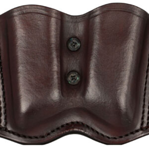 1791 Gunleather MAGF22SBRA MAG-F Double Mag Holster Signature Brown Leather Belt Slide Compatible w/ Double Stack Ambidextrous