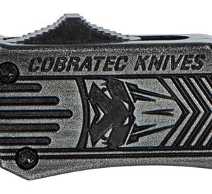 CobraTec Knives SSWCTK1SDS CTK-1 Small 2.75" OTF Part Serrated D2 Steel Blade/Black Stonewashed Aluminum Handle Features Glass Breaker Includes Pocket Clip
