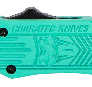 CobraTec Knives STFCTK1SDNS CTK-1 Small 2.75" OTF Drop Point Plain D2 Steel Blade/Tiffany Blue Aluminum Handle Features Glass Breaker Includes Pocket Clip