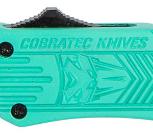 CobraTec Knives STFCTK1STNS CTK-1 Small 2.75" OTF Tanto Plain D2 Steel Blade/Tiffany Blue Aluminum Handle Features Glass Breaker Includes Pocket Clip