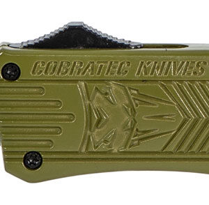 CobraTec Knives MODCTK1MTNS CTK-1 Medium 3" OTF Tanto Plain D2 Steel Blade/OD Green Aluminum Handle Features Glass Breaker Includes Pocket Clip
