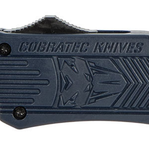 CobraTec Knives MNYCTK1MDS CTK-1 Medium 3" OTF Drop Point Part Serrated D2 Steel Blade/NYPD Blue Aluminum Handle Features Glass Breaker Includes Pocket Clip