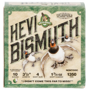 HEVI-Shot HS15504 HEVI-Bismuth 10Gauge 3.50" 1 3/4oz Bismuth 4Shot 25 Per Box/10 Case