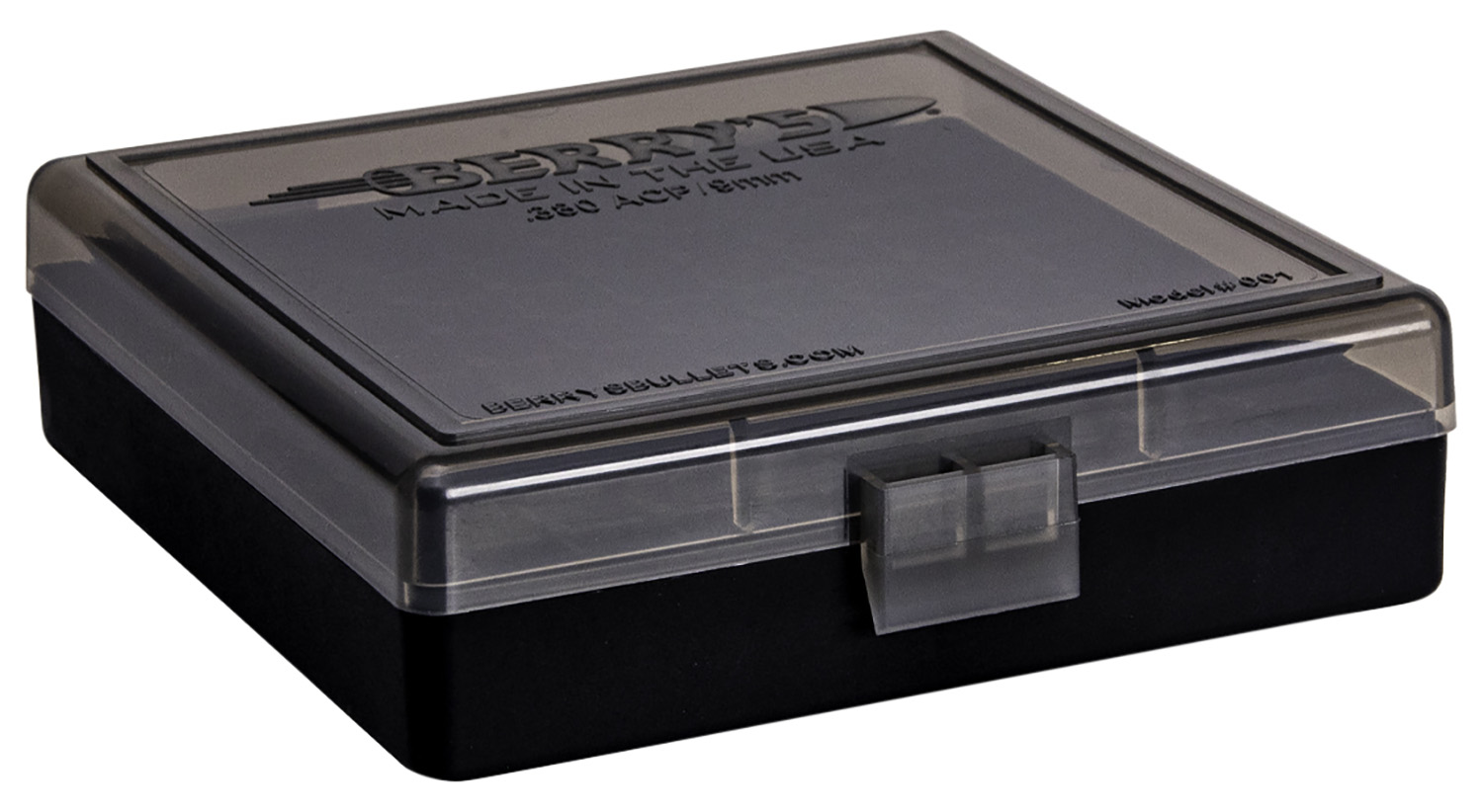 Berry's 41236 Ammo Box 9mm/380ACP Smoke/Black Polypropylene 100rd