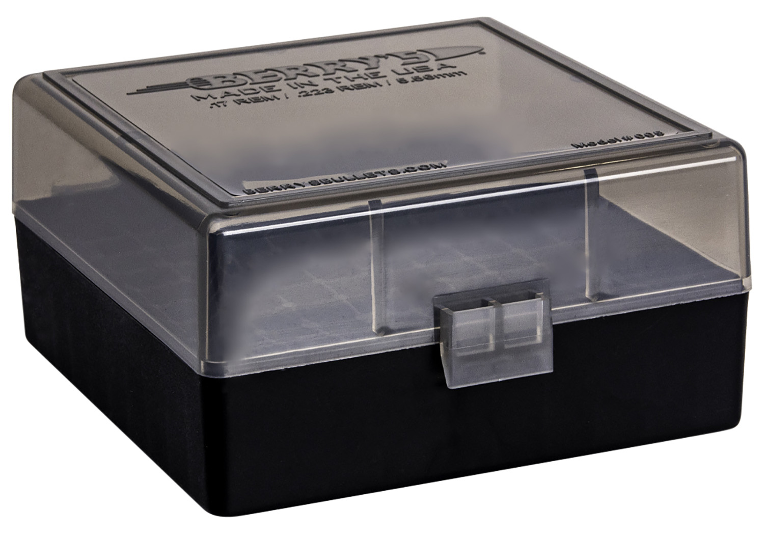 Berry's 11664 Ammo Box 223Rem/5.56NATO Smoke/Black Polypropylene 100rd