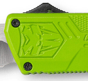 CobraTec Knives ZBGCTLWDNS Lightweight 3.25" OTF Drop Point Plain D2 Steel Blade/Zombie Green Aluminum Handle Includes Pocket Clip