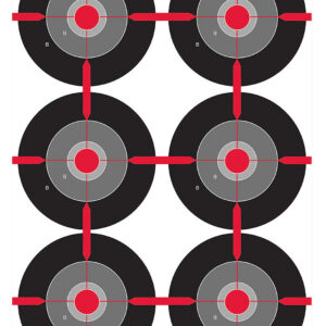 Birchwood Casey 35705 Dirty Bird Multiple Bullseye Tagboard Hanging Pistol 12" x 18" Black/Red/Gray White Impact Splatter 8 Per Pkg