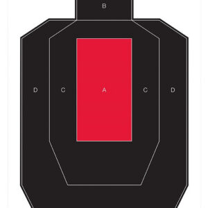 Birchwood Casey 35743 Dirty Bird IPSC Tagboard Hanging Pistol 16.50" x 24" Black/Red White Impact Splatter 3 Per Pkg