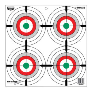 Birchwood Casey 37253 EZE-Scorer 12" Bullseye Paper Hanging Multi-Color 13 Per Pkg