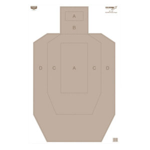 Birchwood Casey 37029 EZE-Scorer IPSC Silhouette Paper Hanging Universal 23" x 35" Tan 5 Pack