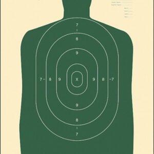 Action Target B27SGREEN100 Qualification Standard Silhouette Paper Hanging 24" x 45" Green/White 100 Per Box