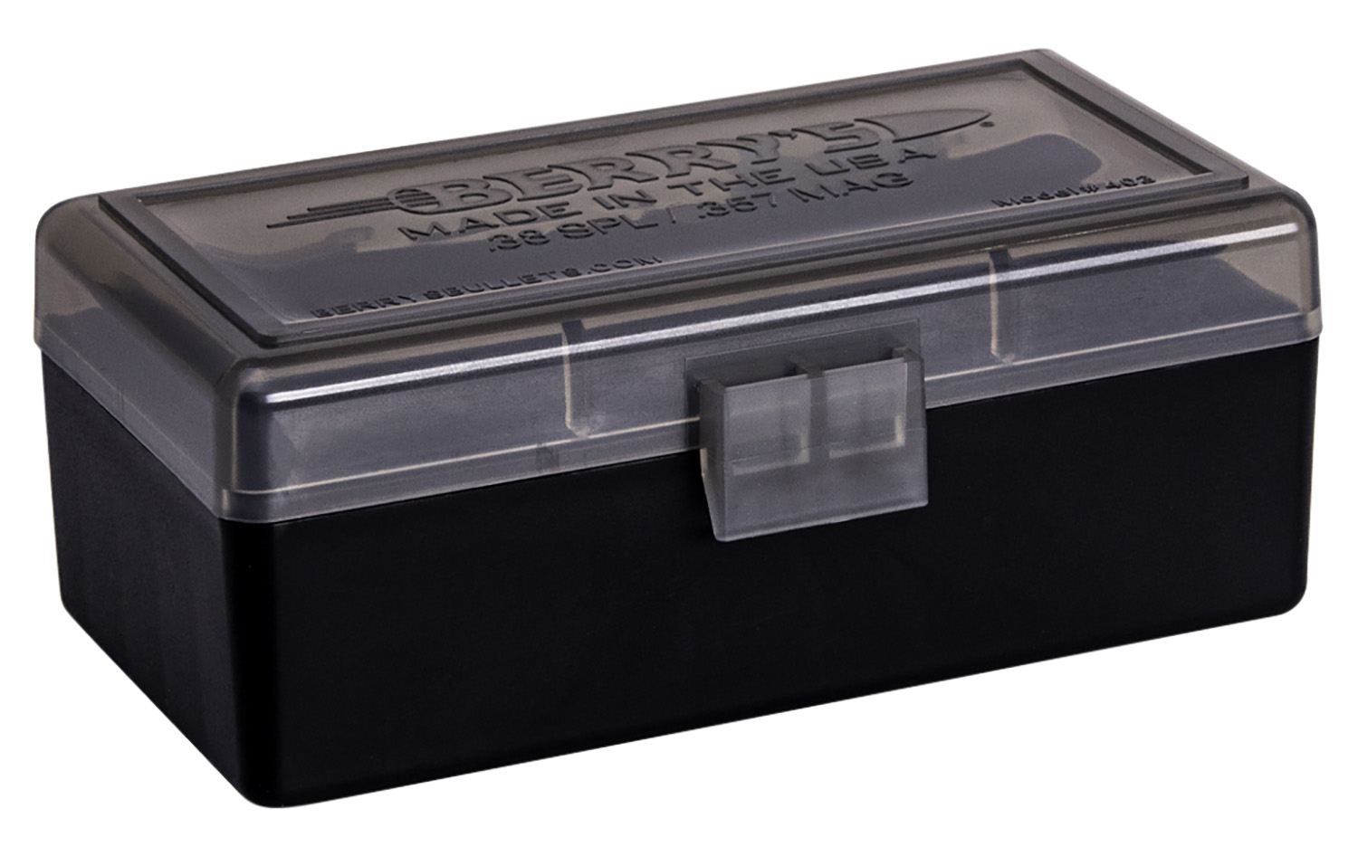 Berry's 92948 Ammo Box 38Special/357Mag Smoke/Black Polypropylene 50rd