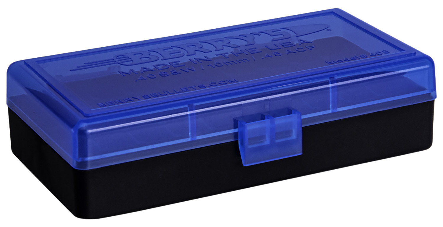 Berry's 38861 Ammo Box 40S&W/45ACP Blue/Black Polypropylene 50rd