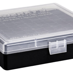 Berry's 16678 Ammo Box 40S&W/45ACP Clear/Black Polypropylene 100rd