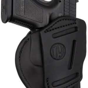 1791 Gunleather 4WH5SBLL 4-Way IWB/OWB 05 Stealth Black Leather Belt Clip Fits S&W M&P/Springfield XD/Glock 17/HK VP9 Left Hand