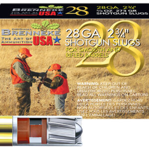Brenneke SL282BR Brenneke 28 28Gauge 2.75" 5/8oz Slug Shot 5 Per Box/50 Case