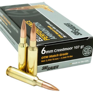Sig Sauer E6MMCM220 Marksman Elite 6mm Creedmoor 107 gr Open Tip Match 20 Per Box/ 10 Case