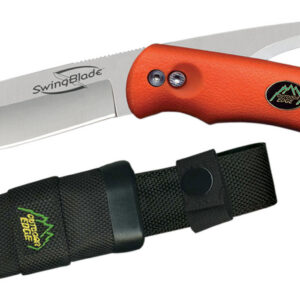 Outdoor Edge SZ20NC SwingBlade 3.60"/3.20" Folding Skinning/Gutting Plain Aichi AUS8 SS Blade Blaze Orange TPR Handle