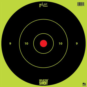 Pro-Shot 12BGREENTG12PK SplatterShot  12" Bullseye Hanging Heavy Paper Black/Red Impact Enhancement Yes White 12 PK