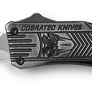CobraTec Knives SSWCTK1SDAGNS CTK-1 Small 2.75" OTF Dagger Plain D2 Steel Blade/Stonewashed Aluminum Handle Features Glass Breaker Includes Pocket Clip