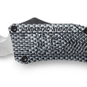 CobraTec Knives LCFCTK1LDNS CTK-1 Large 3.75" OTF Drop Plain D2 Steel Blade/Carbon Fiber Aluminum Handle Features Glass Breaker Includes Pocket Clip