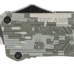 CobraTec Knives LADCCTK1LTS CTK-1 Large 3.75" OTF Tanto Part Serrated D2 Steel Blade/Army DigiCamo Aluminum Handle Features Glass Breaker Includes Pocket Clip