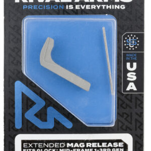 Rival Arms RA72G001D Magazine Release Compatible w/Glock Gen3 (Except 21SF) Extended, Silver Aluminum