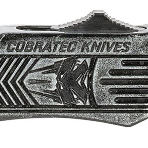 CobraTec Knives SSWCTK1SDAG1SS CTK-1 Small 2.75" OTF Dagger Part Serrated D2 Steel Blade/ Stonewashed Aluminum Handle Features Glass Breaker Includes Pocket Clip
