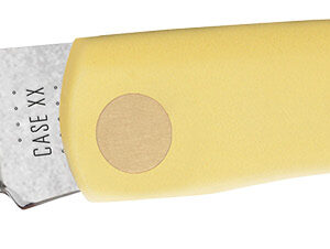 Case 00032 Sod Buster Jr. 2.80" Folding Skinner Plain Tumble Polish Chrome Vanadium Steel Blade/Yellow Synthetic Handle
