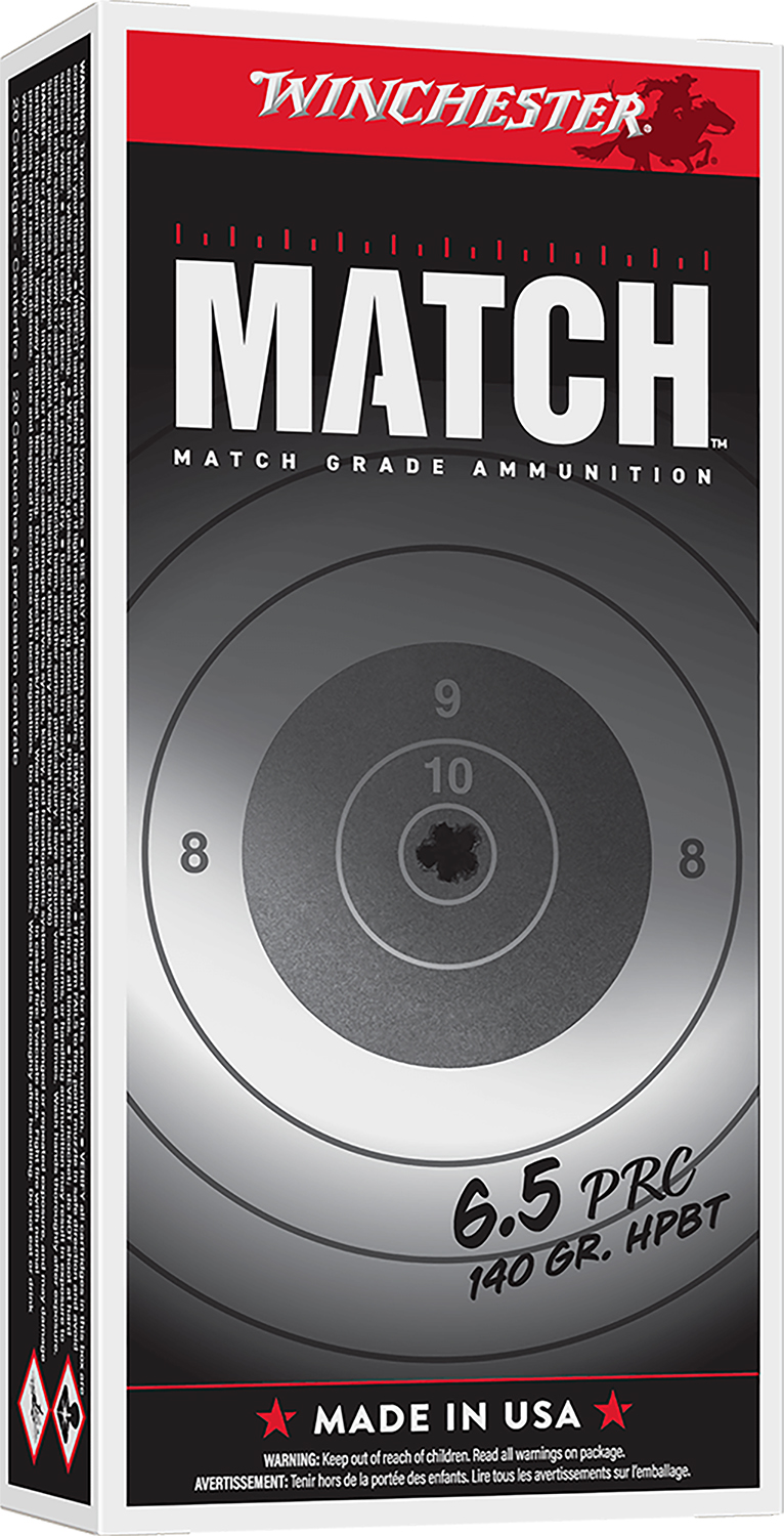 Winchester Ammo S65PM Match 6.5PRC 140gr Sierra MatchKing BTHP 20 Per Box/10 Case