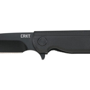 CRKT 3802K LCK + Blackout 3.24" Folding Tanto Plain Black Oxide 8Cr13MoV SS Blade/ Black GRN Handle Includes Pocket Clip