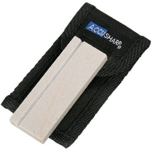 AccuSharp 024C Pocket Stone Natural Arkansas Stone Sharpener White Includes Belt Carry Pouch