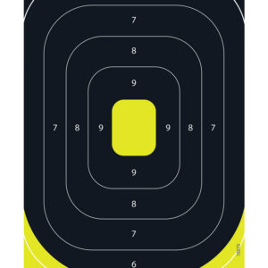 EZ-Aim 15372 Splash Reactive Target IPSC Silhouette Paper Hanging 12.50" W X 18.25" H Black/Yellow 8 Per Pkg